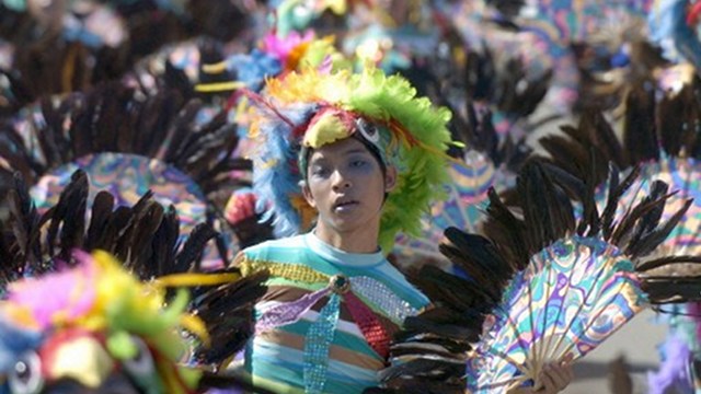 BOOST IN TOURISM. Religious festivals like Sinulog, a dance ritual in honor of the miraculous image of the Santo Niño that brings street dancers and musicians to Cebu City, are big crowd drawers. This file AFP photo was taken in 2007
