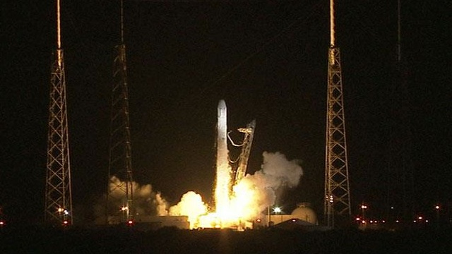 LIFTOFF. The SpaceX's Falcon 9 rocket, carrying the Dragon capsule, lifts off from the NASA Kennedy Space Station in Florida, October 7, 2012. Image courtesy of the NASA Kennedy Space Station.