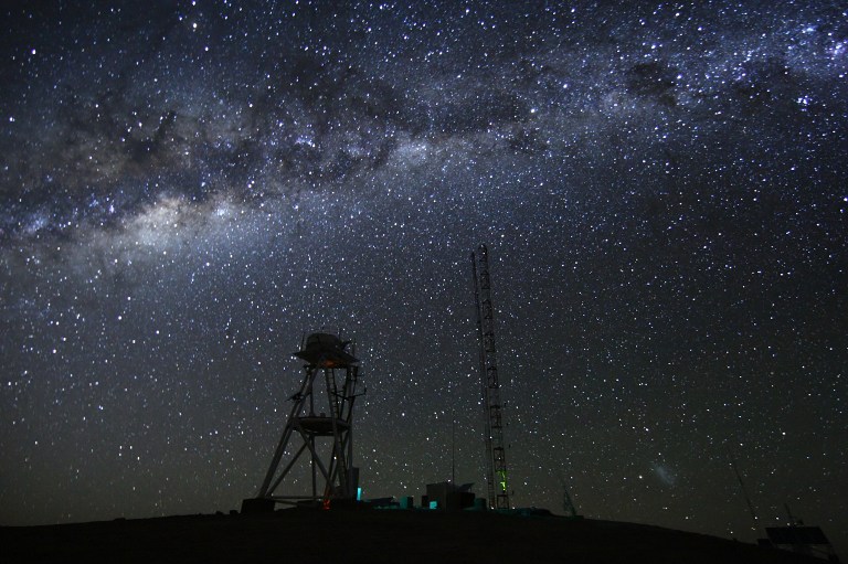 An image at night taken on 26 April 2010 at the ESO Astronomical Site Monitor on Cerro Armazones in the Chilean desert, located near ESO's Paranal Observatory, home of the Very Large Telescope (VLT). AFP PHOTO/ESO