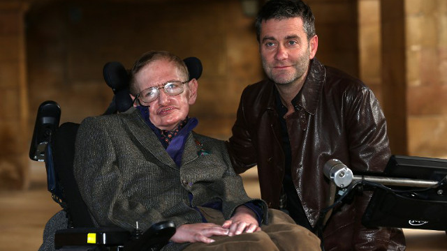 NEW DOCU. Hawking with Finnegan. Photo: Andrew Cowie/AFP