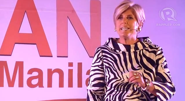 PERSONAL FINANCE EXPERT. Suze Orman gives Filipinos financial advice on February, 25, 2012 at NBC Tent in Taguig City