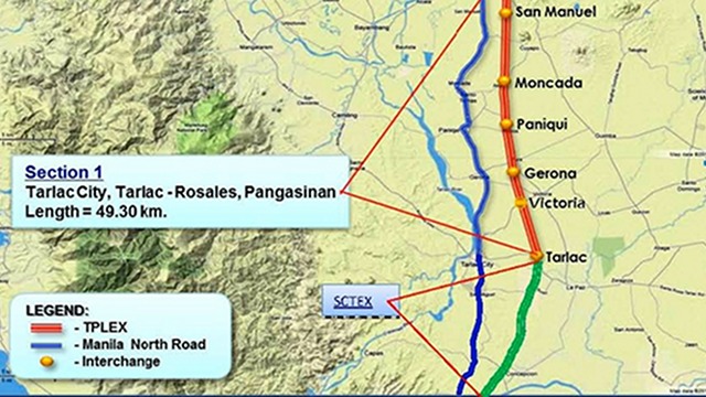 SOFT OPENING. The partial opening of the Tarlac-Pangasinan-La Union Expressway will cut travel time to Baguio City by 40 minutes. Map from DPWH site