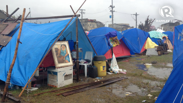 TENT CITIES. Homeless survivors continue to live in tents as they wait for better temporary structures from government. Photo by Rappler