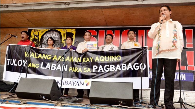MAKABAYAN. The progressive coalition is composed of Bayan Muna, Gabriela, Anakpawis, Kabataan, Katribu, Migrante, Courage, Alliance of Concerned Teachers (ACT), and Katribu. Photo from Teddy Casino's Facebook account