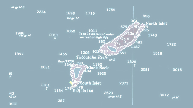 WRONG DIGITAL MAP? NGA chart NGA chart 92020 of the Sulu Sea (1:500,000 scale) with soundings in m. Screengrab from the National Oceanic and Atmospheric Administration website
