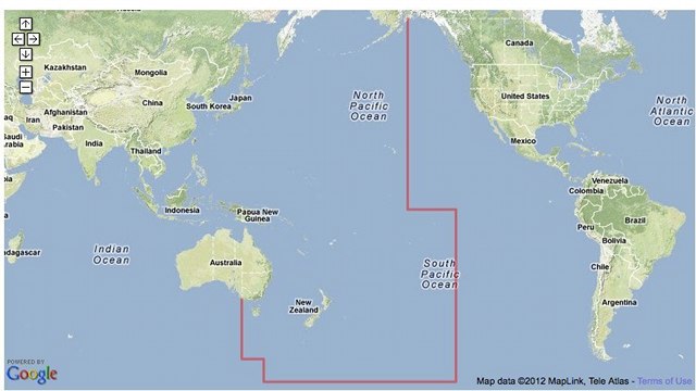 CONVENTION AREA. Tuna conservation efforts focused on these Pacific Ocean areas. Screenshot of page on Western and Central Pacific Fisheries Commission website