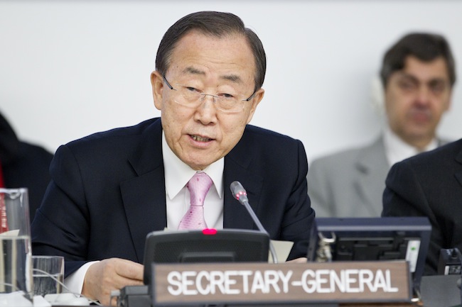 DISTURBED BY KILLINGS. United Nations Secretary-General Ban Ki-moon in this file photo of the UN 