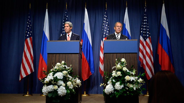 BREAKING THE DEADLOCK. The United States and Russia have agreed on a proposal to eliminate Syria's chemical weapons arsenal. EPA/MARTIAL TREZZINI