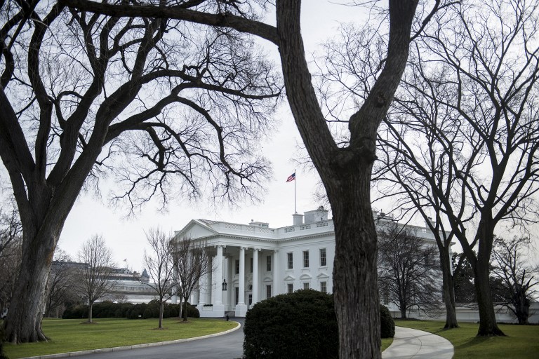 A view of the White House in Washington, DC. AFP PHOTO/Brendan SMIALOWSKI