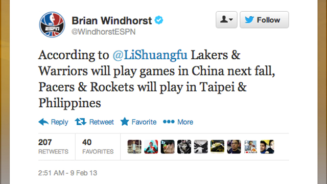 Screenshot of Windhorst's tweet. 