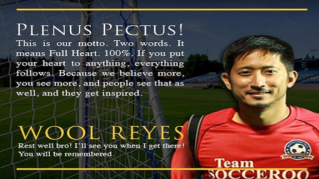 FULL HEART. Team Socceroo manager, Wool Reyes, dies at age 34. Photo from Design by Jaycee Facebook page