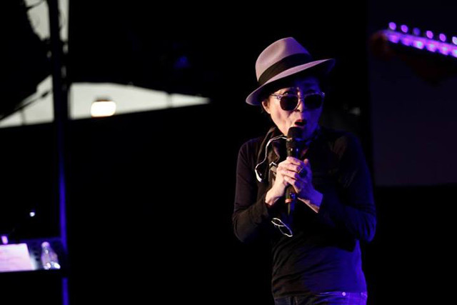 SENIOR COOL. Yoko Ono at the 2013 Helsinki Festival. Photo by Tomi Palsa from her Facebook