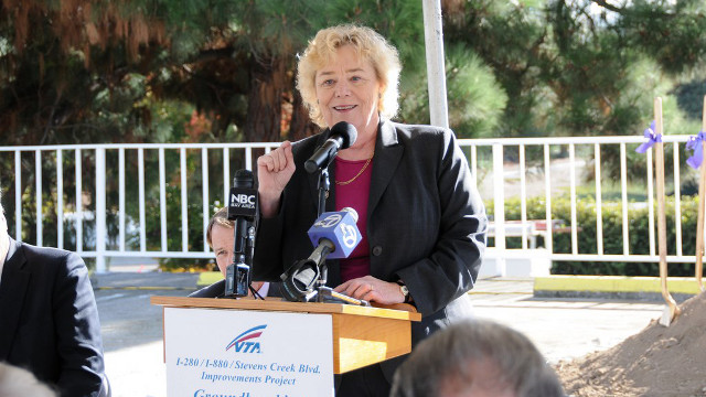 GATHERING THE PEPOPLE. Rep. Zoe Lofgren speaking to local leaders at the groundbreaking for a street development project. Photo taken from official Facebook page of Rep. Zoe Lofgren
