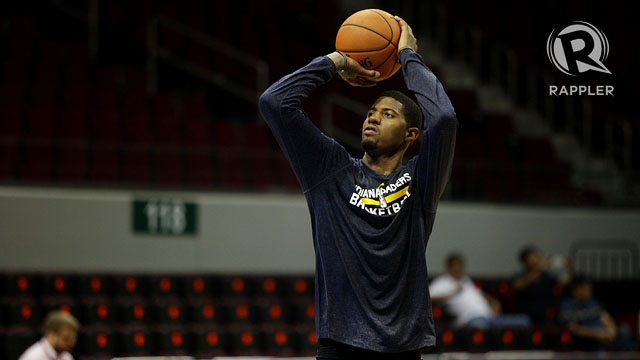 INTERNATIONAL SHOW. Paul George, seen here during the Global Games in Manila, will be playing in front of fans in London. File photo by Josh Albelda/Rappler