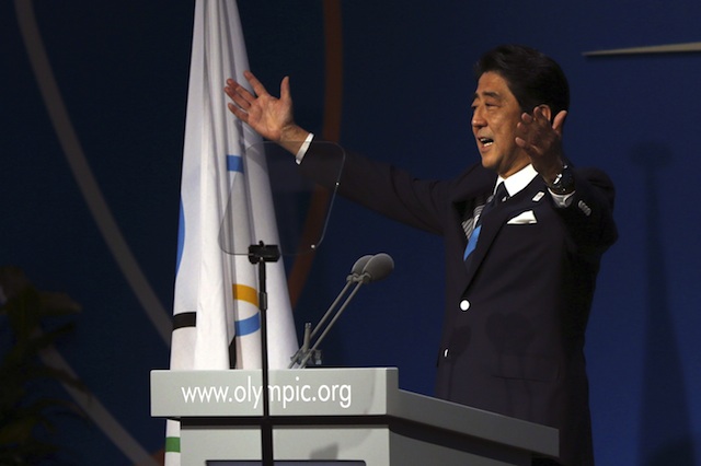 PRESENTING TOKYO 2020. Japanese Prime Minister Shinzo Abe gives a speech during the presentation of the Tokyo 2020 Olympic candidacy during the International Olympic Committee's (IOC) 25th Session, in Buenos Aires, Argentina, 07 September 2013. EPA/Daniel Jayo
