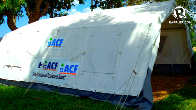 FRIENDLY TENTS. These tents are scattered across barangays in different parts of the country where ACF operates. The tent serves as a safe space for pregnant and lactating women, parents, infants and children