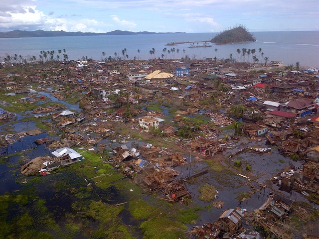WASHED OUT. An aerial view of Boston, Davao Oriental. Photo by Assistant Secretary Ray Marfil 