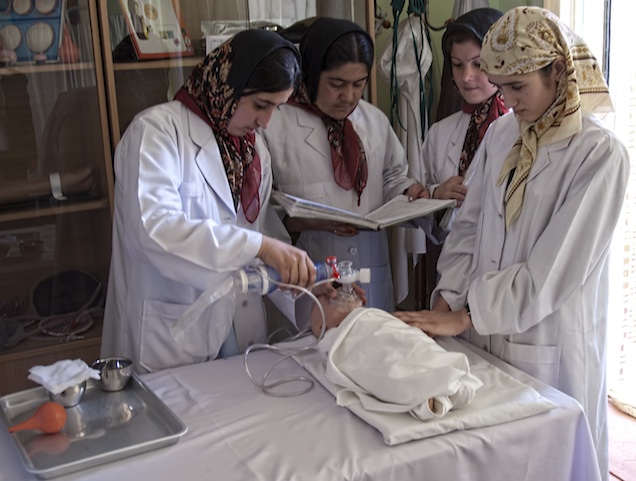 AFGHAN TRAINING. A Midwifery training class is held in Faizabad Provincial Hospital in Afghanistan