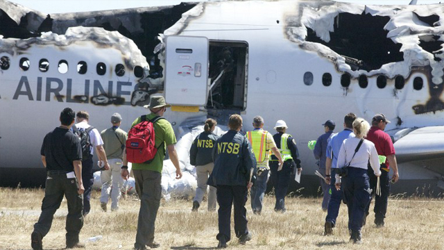 CRASH. The incident involving Asiana Airline in San Francisco killed 2 and injured over 180. Photo by AFP