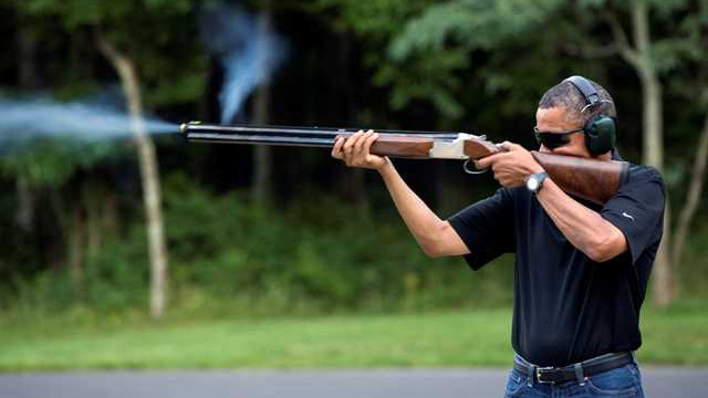 SHOOTING. The White House released this image of President Barack Obama target shooting at Camp David. Photo from AFP
