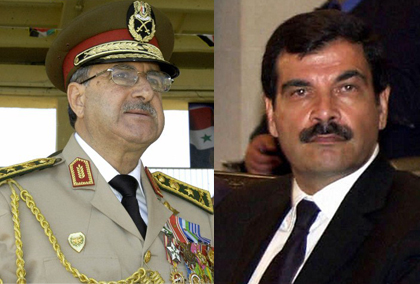 Left: Gen. Daoud Rajha / Right: Assef Shawkat