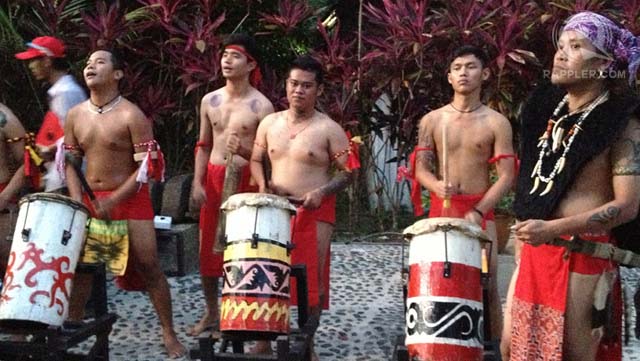 Drummers add a Borneo touch to the traditional welcome of the delegates