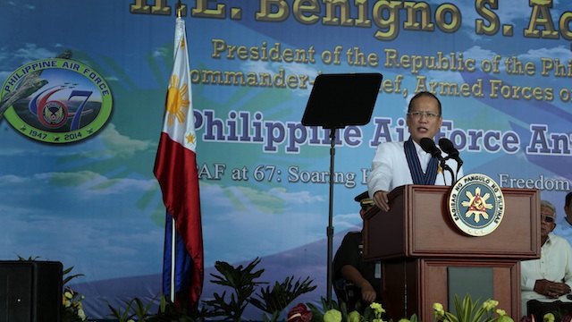 AIR FORCE MODERNIZATION. President Benigno Aquino III says modernization will increase capabilities of the Air Force. Malacañang Photo Bureau