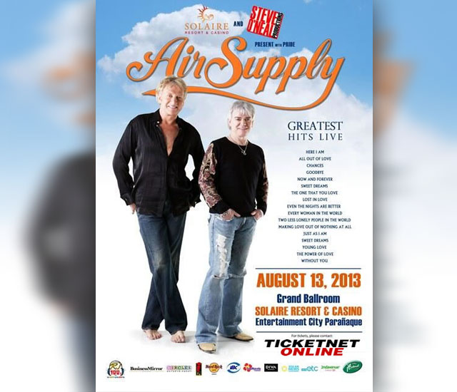 OLDIES BUT GOODIES. Air Supply to perform their greatest hits this week. Photo from Etix.com