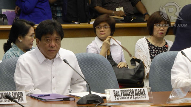 AGENCIES ABOLISHED. Agriculture Secretary Proceso Alcala attends the Senate pork probe. The two agencies that channeled PDAF to allegedly fake NGOs - NABCOR and ZREC - are under his department. They will soon be abolished. Photo by Rappler/Franz Lopez 