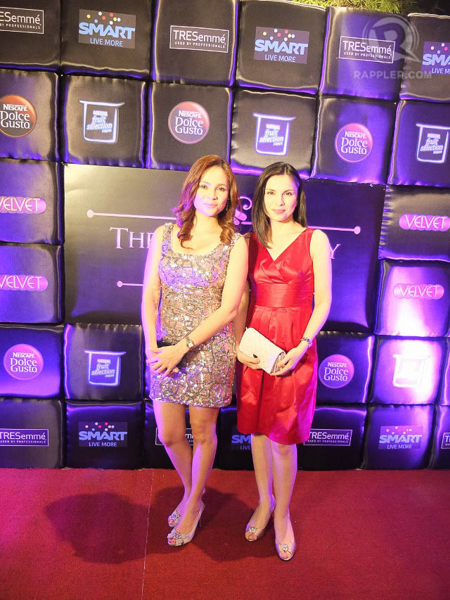 THE DUO. Almira Muhlach wears a shimmery, short number while Ana Roces mesmerizes in a simple yet elegant red dress 