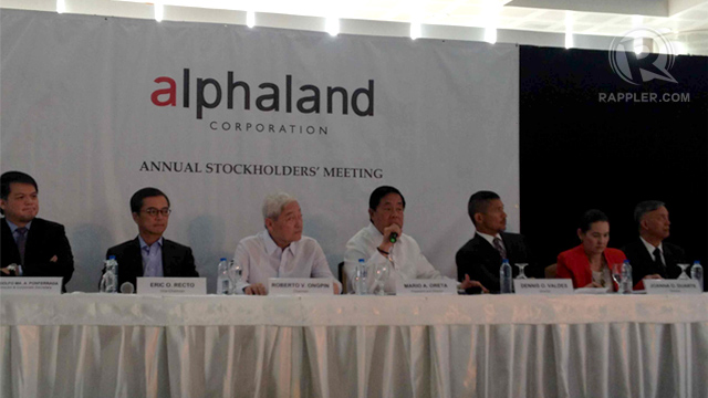 Photo taken during the annual stockholders' meeting of Alphaland Corporation. Third from L: Alphaland CEO Roberto Ongpin