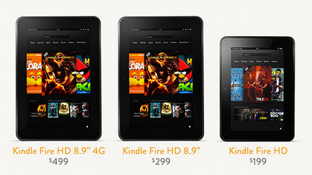 NEW TABLET. Amazon launches Kindle Fire HD. Screen grab from www.amazon.com