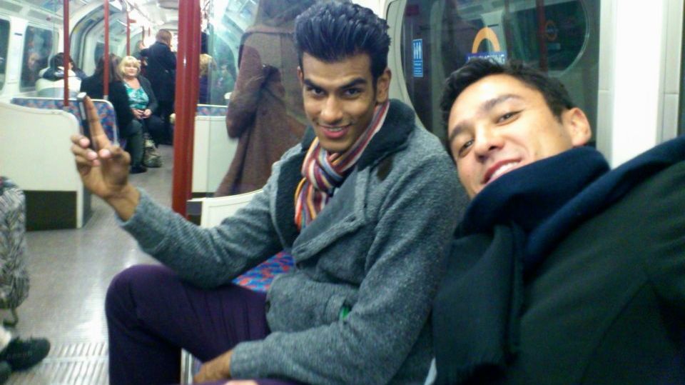 In the tube in London. Image from the Mr World - Philippines Facebook page
