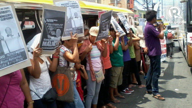 ANTI-MALIKSI. BAYAN Cavite rallies in Imus, Cavite against Ayong Maliksi. Photo by Tricia Villaluz