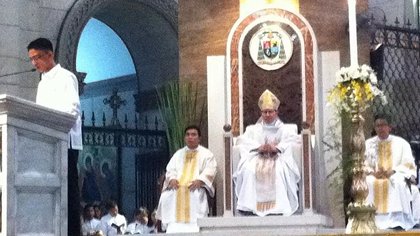 Archbishop Tagle during his installment at Manila Cathedral