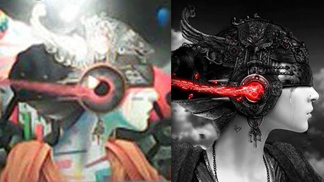 PLAGIARIZED? A Filipino is once again involved in a plagiarism scandal. This time for an artwork submitted to an ASEAN contest. The one on the left is by Filipino graphic artist Christian Joy Trinidad. On the right is by Spanish graphic artist Nekro. Images from Facebook: Ej Dela Cruz and Nekro