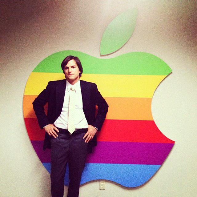 MANNERISMS. Kutcher as Jobs. Photo from the actor's Facebook
