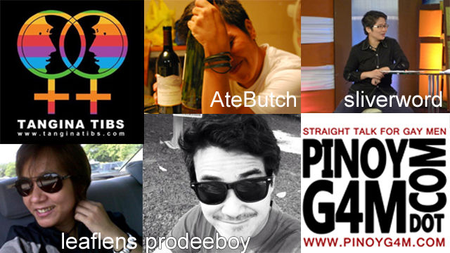 ASK AND YOU SHALL RECEIVE. LGBT resources for Filipinos on Ask.fm. Clockwise from top left: Bogart (TanginaTibs), LR (AteButch), Giney Villar (sliverword), Libay Linsangan Cantor (leaflens), Bern Abraham (prodeeboy), and Jade Tamboon (PinoyG4M).