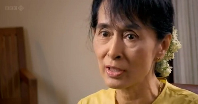 HOPE OF A PEOPLE. Aung San Suu Kyi in a still from 'Aung San Suu Kyi: The Choice.' Screen grab from YouTube (lianlilianli02)