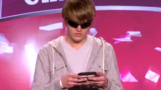 'CHAMPION TEXTER' AUSTIN WEIRSCHKE at last year's LG texting tournament where he also emerged victorious. Screen grab from YouTube (MultiVuOnlineVideo)