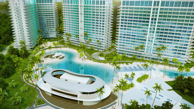 DESIGNED BY PARIS. The Azure Urban Residences Beach Club was designed by Paris Hilton for Century Properties. Photo obtained from Century Properties' Facebook page