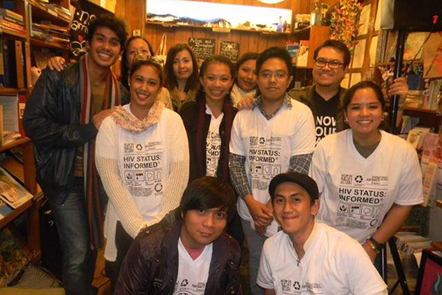 'HIV STATUS: INFORMED'. Kervin Calabias (standing 3rd from right) won the 2nd Scarlet Letters from Baguio City: A Poetry Slam for HIV Awareness on Friday, November 29. Photo from Mt. Cloud Bookshop Facebook page