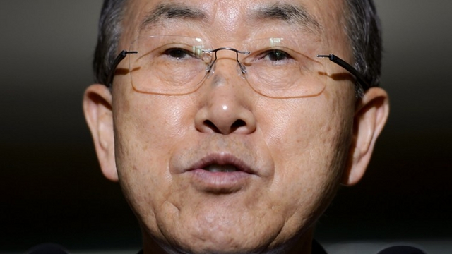 NOT CONSISTENT. UN Secretary General Ban Ki-moon says army interference is not consistent with democratic principles. File AFP photo/Fabrice Coffrini 
