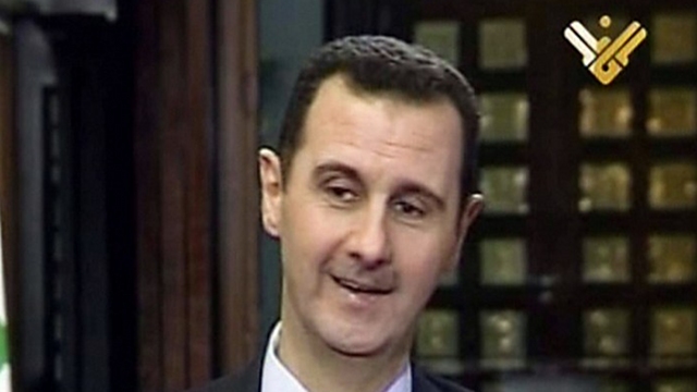 RUSSIA MISSILES. Syrian President Bashar al-Assad during an interview implies that Russia has sent Syria promised air defense missiles to deter foreign intervention in the more than two-year conflict. AFP /Al-Manar