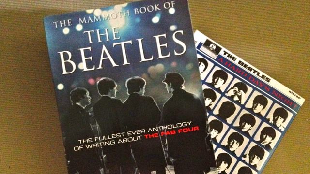 Some of Basti's Beatles stuff. Not in the photo is a Newsweek magazine on the Fab Four.