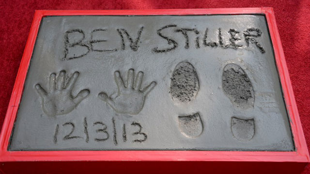 IMMORTALIZED. Actor Ben Stiller's hand and footprints are seen during a ceremony in his honor at TCL Chinese Theatre in Hollywood, California. AFP Photo