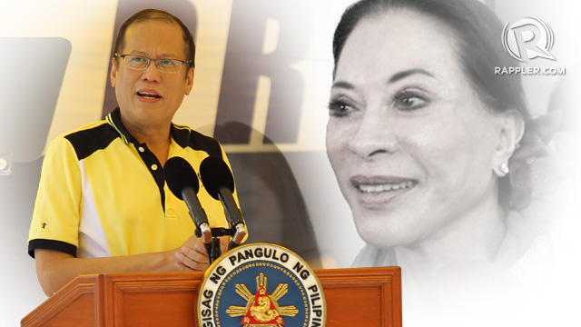 WHO'S MORE POPULAR? Despite being ruled by the Cojuangcos for several years, Tarlac shows overwhelming support for President Benigno Aquino. Photo of Tingting Cojuangco by Rappler; Aquino by Malacañang Photo Bureau