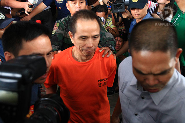 BIG FISH: Arrested CPP leader Benito Tiamzon leaves the PNP Multipurpose Center after their inquest proceedings. Photo by the Ben Nabong/Rappler