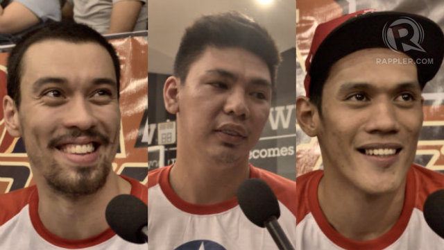 BIG 3. Interior operators Greg Slaughter, Ian Sangalang, and Raymund Almazan are expected to be top 3 picks in the 2013 PBA Draft. Photo by RAPPLER