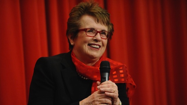 TO SOCHI. In this file photo, tennis legend Billie Jean King speaks at her 70th Birthday Party Celebration organized by the Women's Sports Foundation at the Museum of Art and Design on November 6, 2013 in New York City. Brad Barket/Getty Images for Women's Sports Foundation/AFP